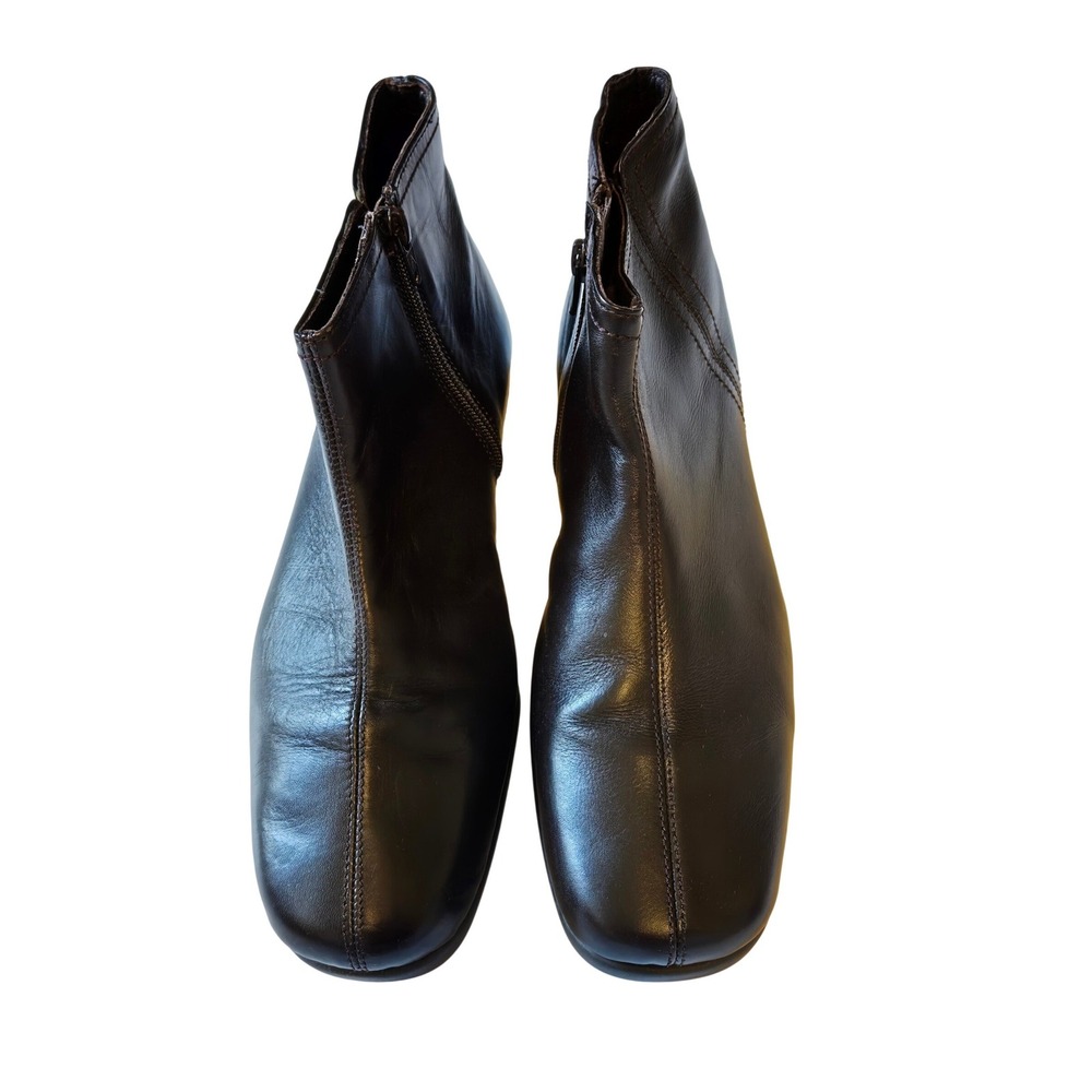 Aerosoles Snitch & Turn Zip‎ Up Ankle Boots 10.5 Double Trouble 2 Brown Leather